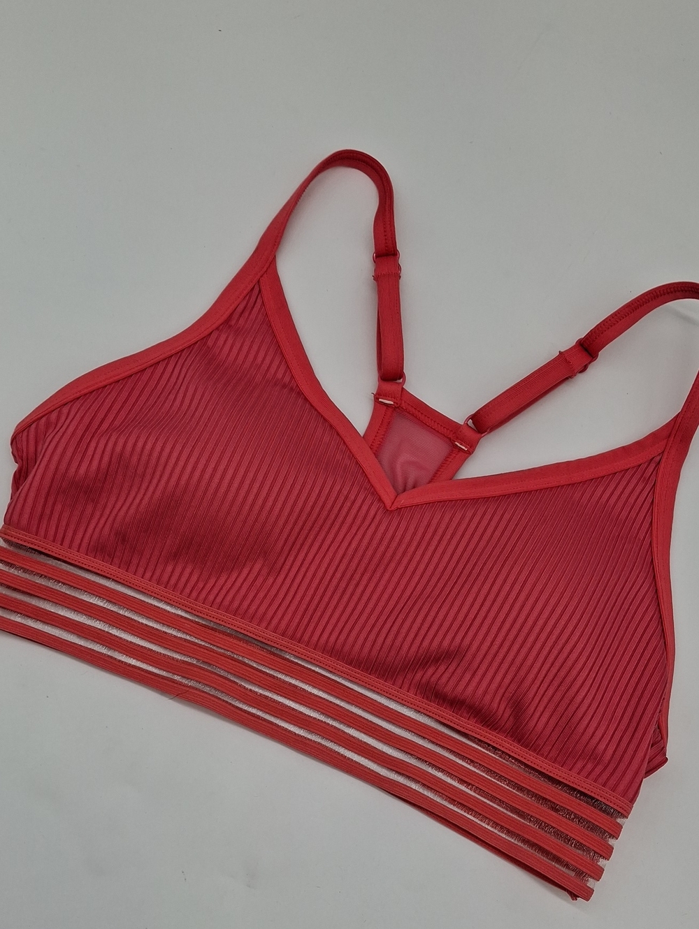 Victoria's Secret Sport Ribbed Unlined Lightly Lined Sports Bra Coral S